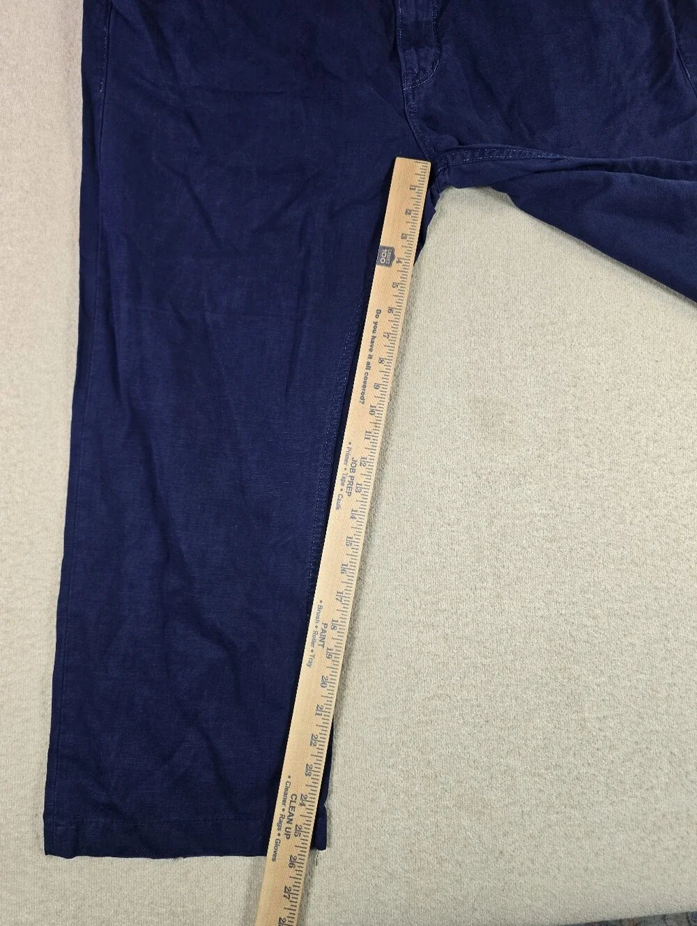 Polo Ralph Lauren Mens 44x36 Blue Linen Blend Casual Pants Straight Leg Navy